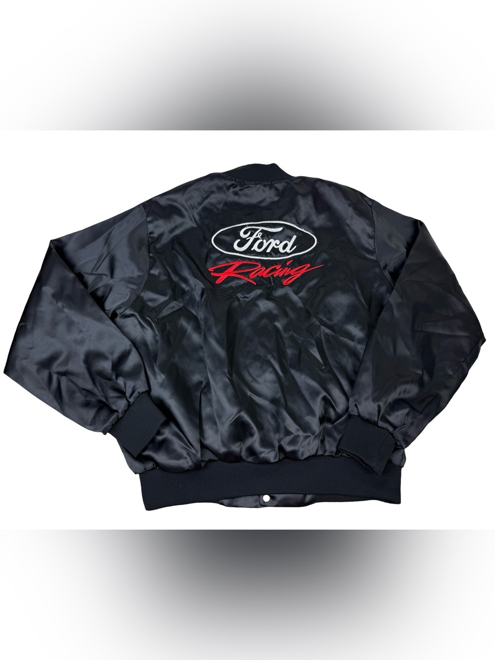 Vintage Ford Racing Satin Jacket Taylor USA XL VTG embroidered